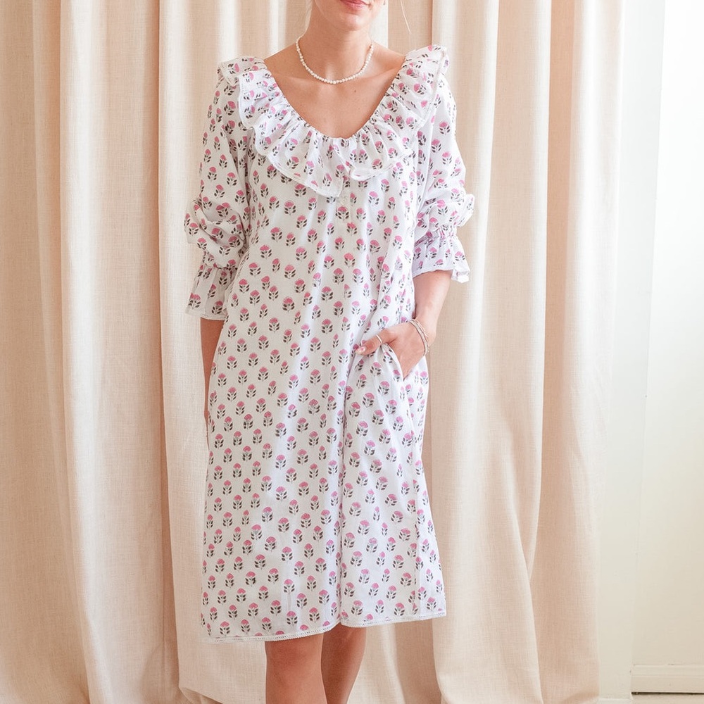 Gorgeous NWOT lined Cotton House Dress with Pockets XS